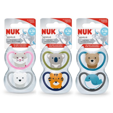NUK SUCC SPACE SIL 6-18M 2PZ