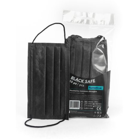 MASCHERINA CHIR NERO 10PZ